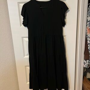 Black mid length dress